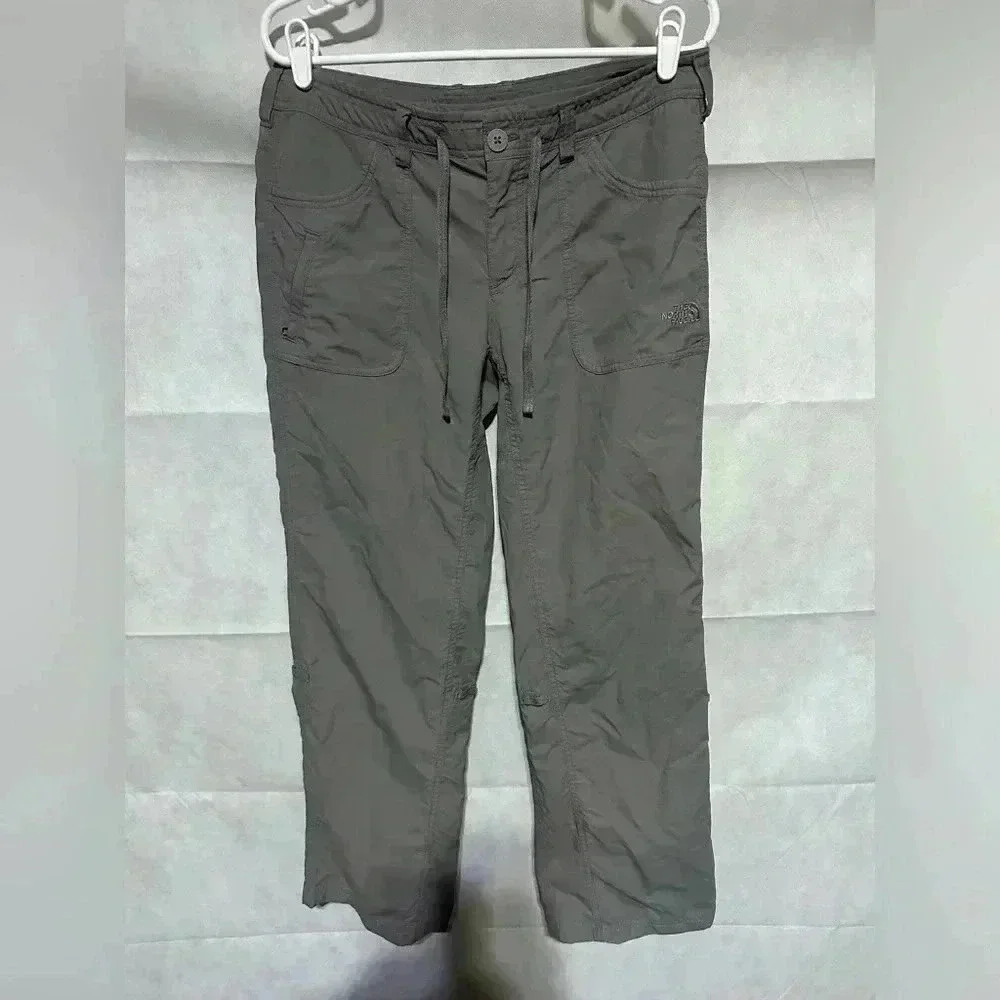 The North Face Hiking Walking Trousers Roll Up Pants Gray Women's Size 10